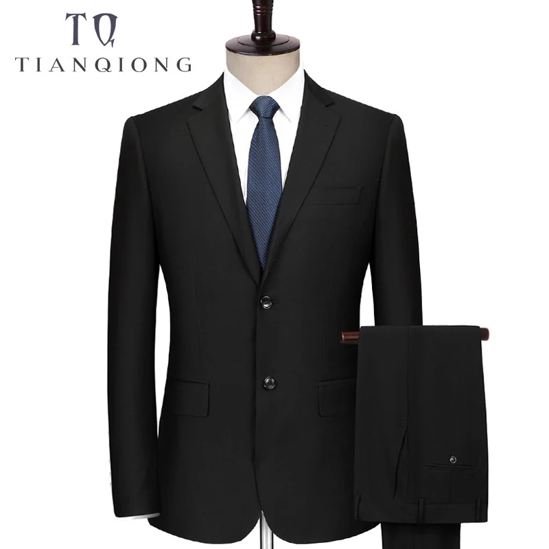 

TIAN QIONG Custom Made black Men Suit Tailor Made Suit Bespoke Men Wedding Suit set Slim Fit Groom Tuxedos For Men(Jacket+Pants)