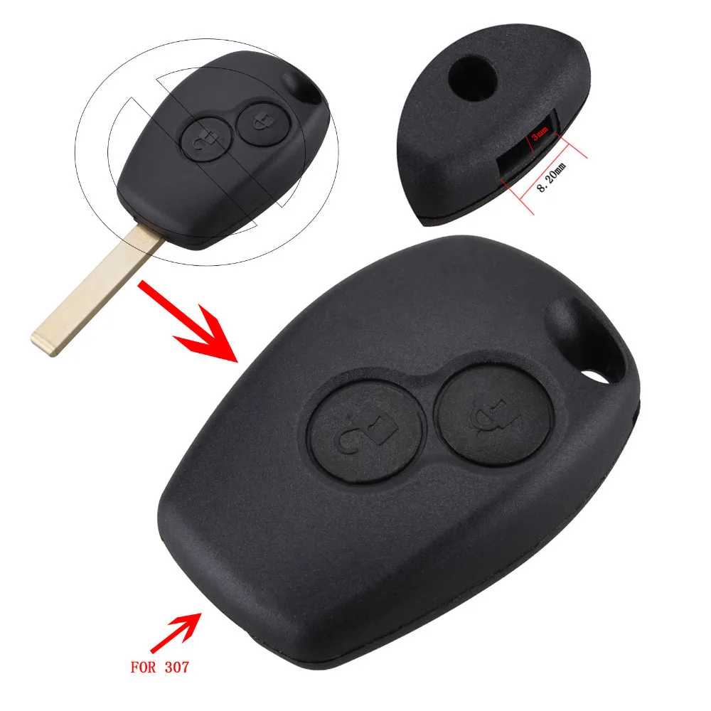 

New Replacement 2 Button Key Fob Remote Shell Case Uncut For Renault Modus Clio 3 Twingo