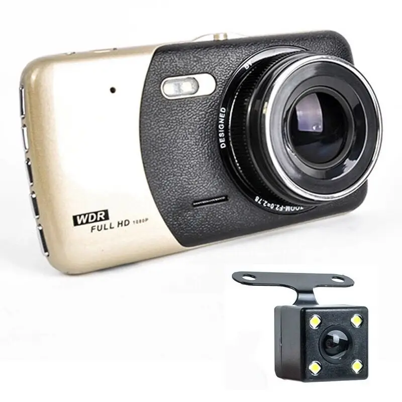 

New Metal 4-inch Large Screen Vehicle Traffic Recorder High Definition 1080p Night Vision Wide Angle Vehicle Front and Back Doub