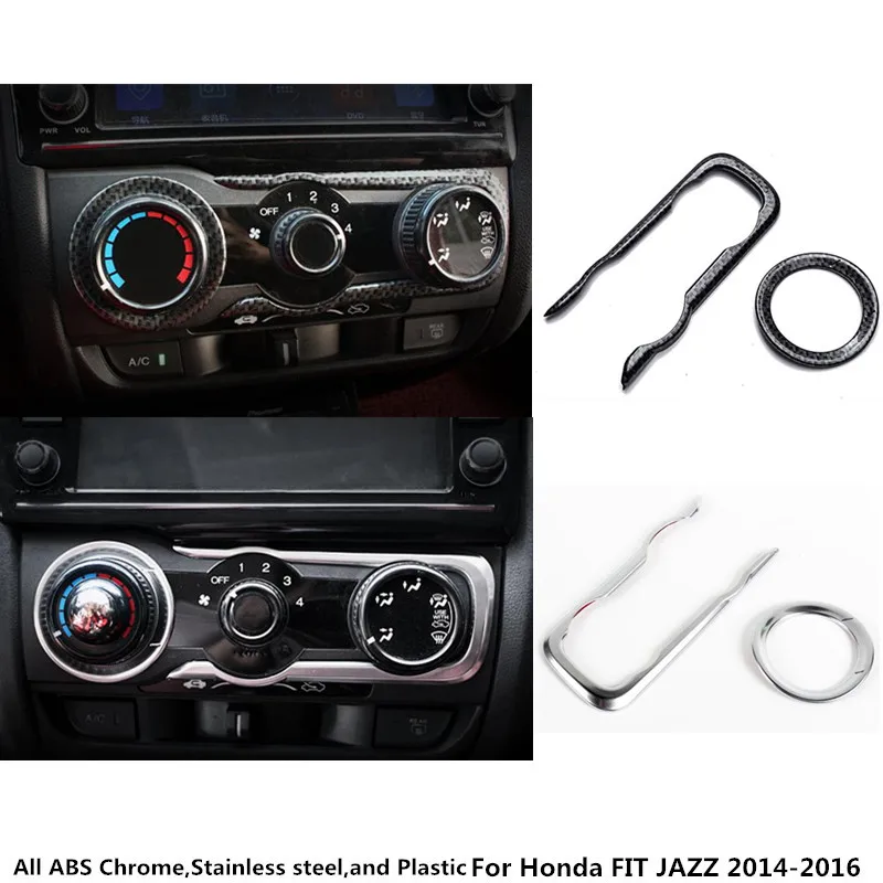 

For Honda FIT JAZZ 2014 2015 2016 garnish cover trim middle Air conditioning rotating button decorated frame switch Outlet Vent