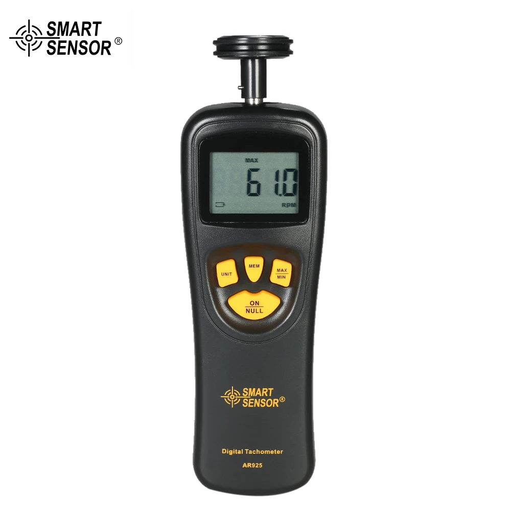 

SMART SENSOR Handheld Contact LCD Digital Tachometer Speedometer Tach Meter Wide Measuring Rang 0.5 ~ 19999 RPM