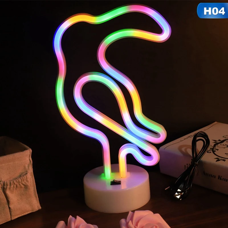 Светодиодный неоновый светильник в стиле ретро с изображением героев мультфильма «любовь», ручной работы, вечерние, свадебные, домашний декор, светодиодный светильник-трубка с USB питанием, настольный светодиодный светильник, освещение - Испускаемый цвет: 4