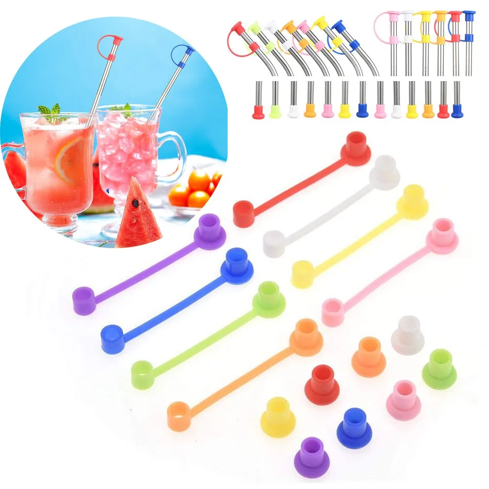 

8pcs/set Reusable Drinking Straw Stainless Steel Straight/ Bend Metal Straw with Dust-proof Cover and Cleaner Brush 0.632