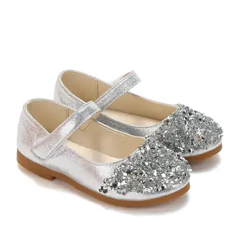 

New kids sandals Soft bottom Comfortable Princess shoes girls fashion Sequin Shining student baby PU leather Children's sandals