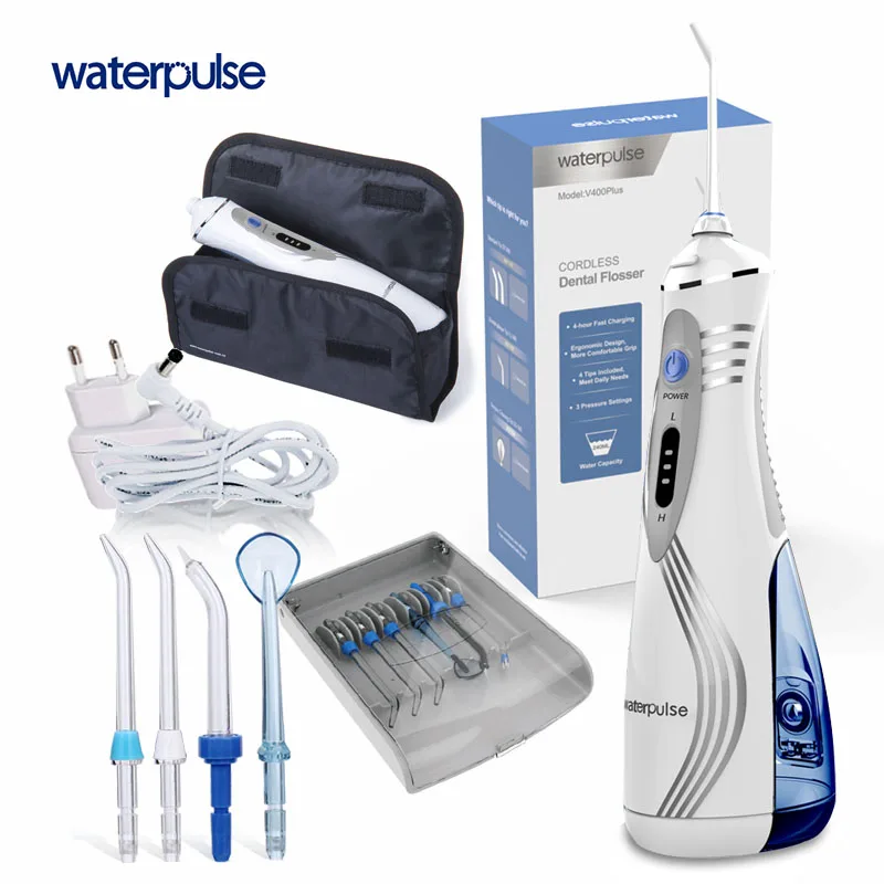 

Waterpulse V400P Portable Dental Flosser Oral Irrigator Rechargeable Dental Care 240ML Water Tank IPX7 Waterproof Teeth Clean