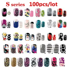 100pcs Sexy Leopard Lips Nail Art Stickers Decals Adhesive Full Nail Wraps DIY Nail Beauty Decoration Wholesale