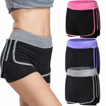 Спортивные шорты для спортивного зала, женские шорты для йоги, женские спортивные шорты для занятий фитнесом, эластичные быстросохнущие шорты для бега, 2 в 1