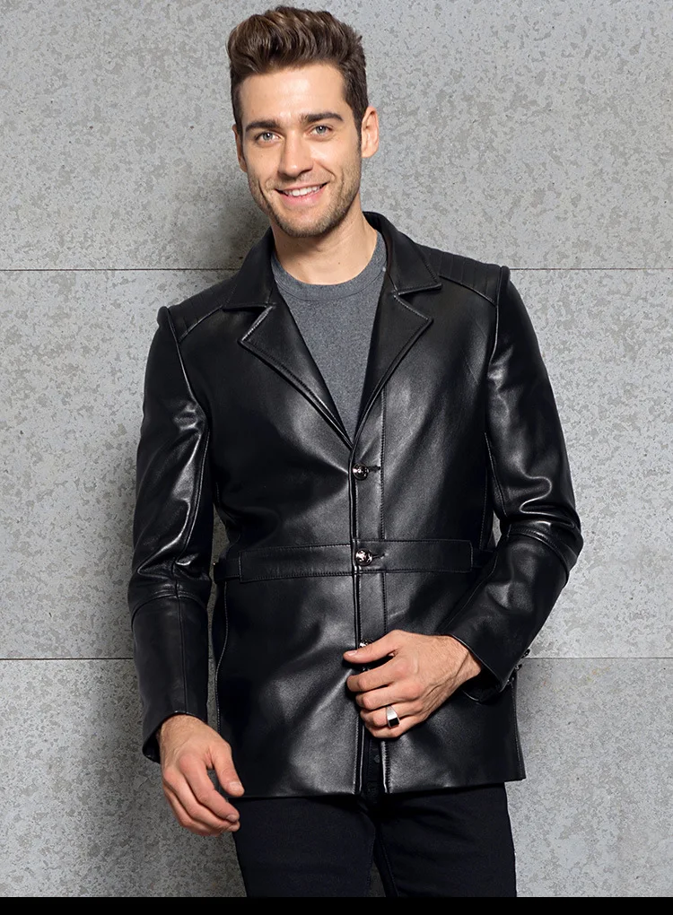 Men's Leather Jacket Suit Collar Leather Jacket Spring Travel Tools