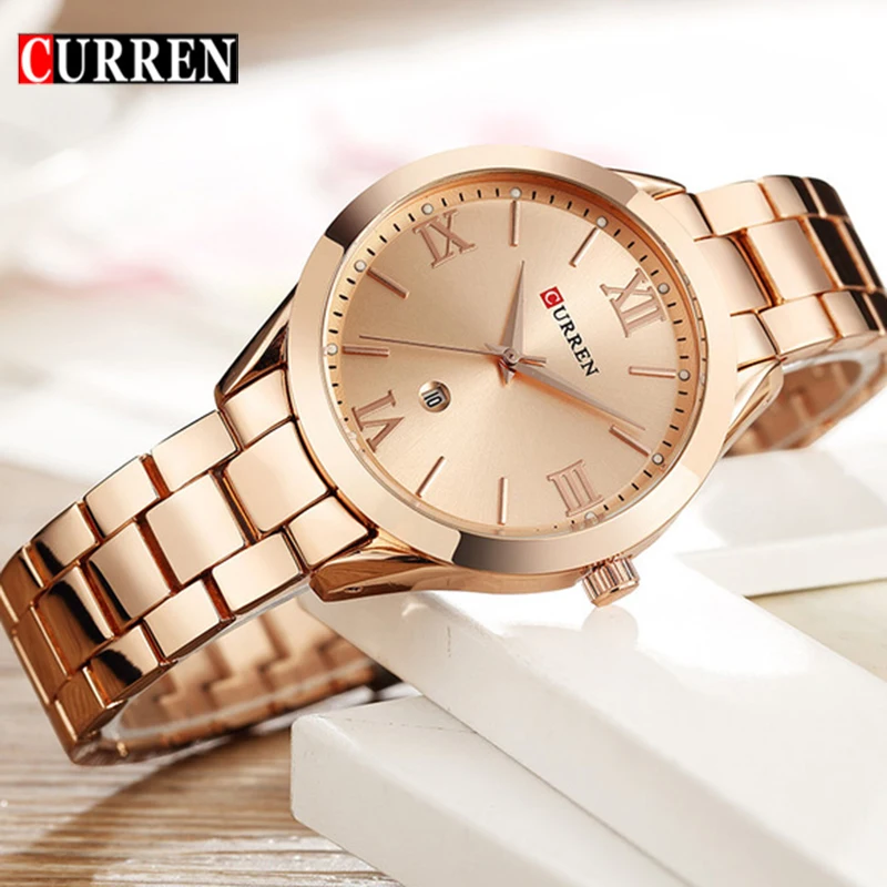 

CURREN Gold Watch Women Watches Ladies Creative Steel Women's Bracelet Watches Female Clock Relogio Feminino Montre Femme