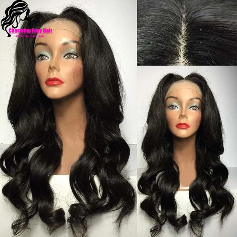 7A Indian Virgin Hair Full Lace Human wigs Body Wave Front Wig Glueless for Black Women with Baby | Шиньоны и парики
