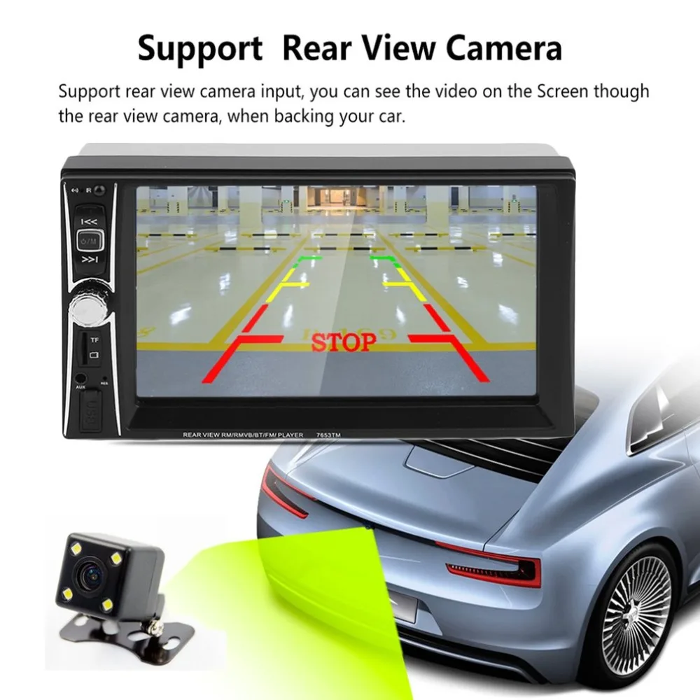 

1080P HD 7inch Car Radio MP5 DVD Player Touch Screen Bluetooth 2 Din Car Audio Music Player Support Rear View Camera