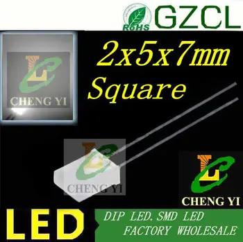 

Ultra white diffused 257 led 6000-6500K square led diode 3.0-3.5V DIP LED(Factory wholesale)