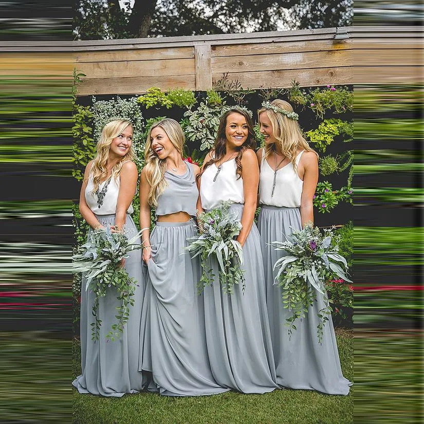 New Arrival Bridesmaid Skirts Custom Made Nature Waistline A Line Floor Length Long Chiffon Skirt Simple Full Maxi Skirt