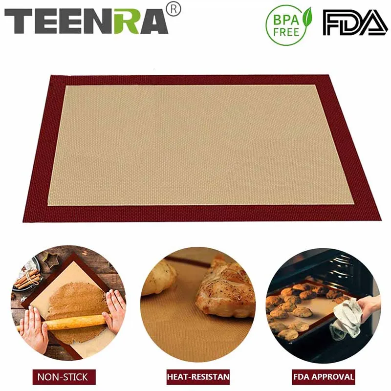 

TEENRA 42*29.5cm Macaron Baking Mat Silicone Baking Sheet Non-stick Silicone Baking Pad Rolling Dough Mat Bake Tools