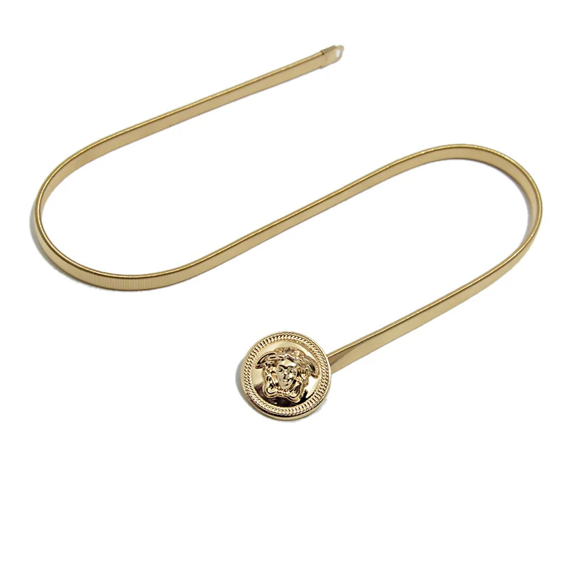 

New fashion metal retro belts design human waist chain belt women's waist elastic tight metal belt with ladies dress Waist chain