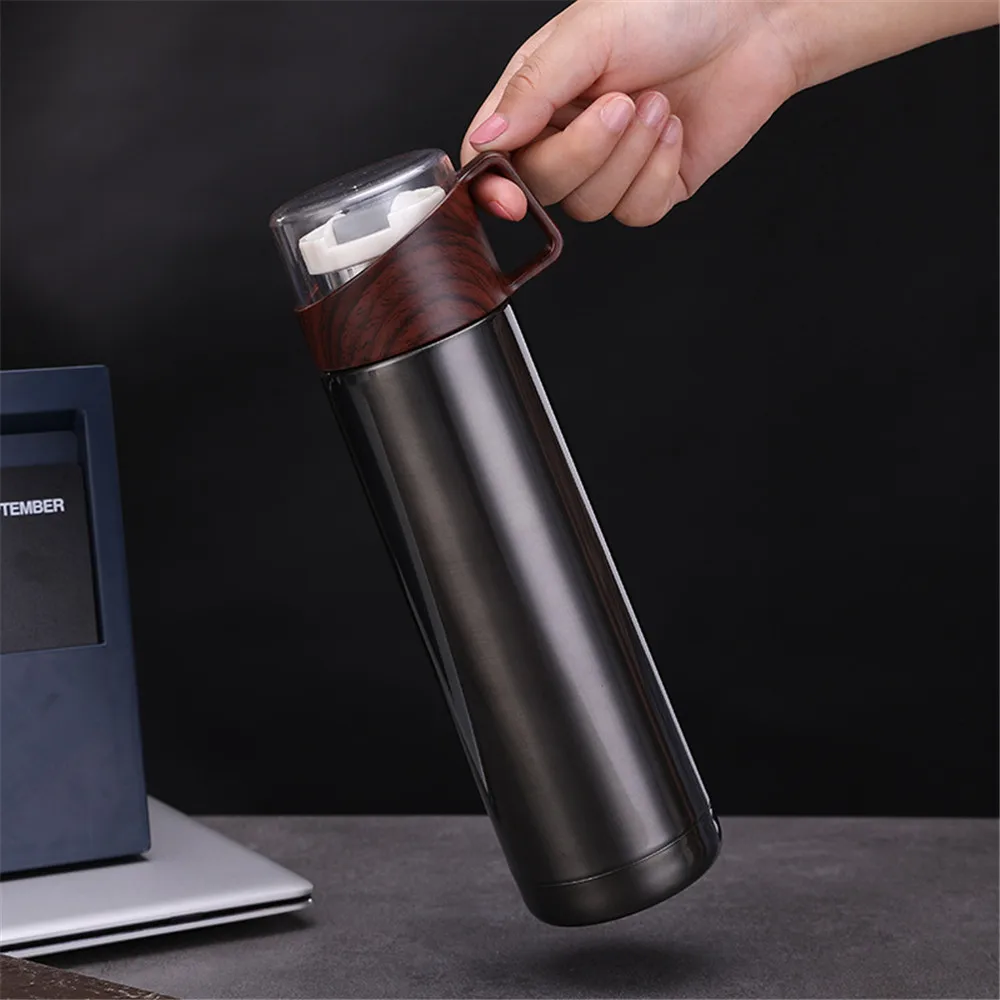 Портативный кофе термос бутылка с крышкой чашки древесины зерна бутылка с водой Кружка Чашка Путешествия Вакуумный термос для делового человека 40MY28