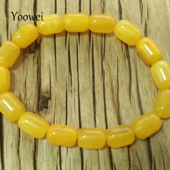 

Yoowei 2019 New Amber Bracelet for Birthday Gorgeous Gift Yellow Irregular Genuine Beaded Baltic Natural Amber Jewelry Wholesale