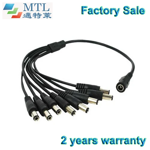 

DC Y-shape splitter cable 1 way to 8 ways, 20 pcs/lot, 5.5/2.1 DC male&female connector, for LED and CCTV, factory wholesale