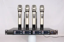 UHF 4 каналов системы беспроводной микрофон красивые нет уровень шума против вмешательства без искажений для стадии КТВ, персональная выставка