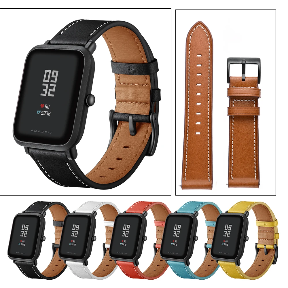 Ремешок из натуральной кожи для смарт-часов Xiaomi huami Amazfit Bip BIT PACE Lite | Электроника