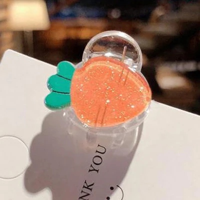 Carrot Фруктовые овощные Когти для волос для девочек женские головные уборы новые милые мини шпильки акриловые прозрачные фруктовые заколки аксессуары для волос - Цвет: Carrot