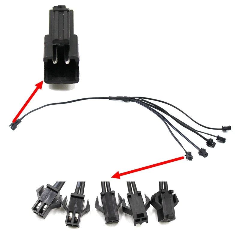 2/3/4/5 Way In 1 Splitter Cable 1 To 2/3/4/5 Connector for EL Wire Electroluminescent Light Conected With Inverter for splitter connectors cable