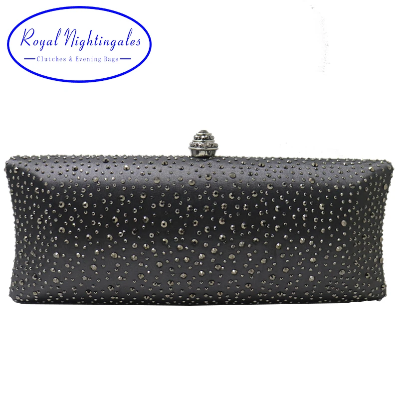 

Royal Nightingales 2019 Women Party Metal Crystal Clutches Evening Bags Crossbody Handbag Wristlets Hard Case Clutch for Gift