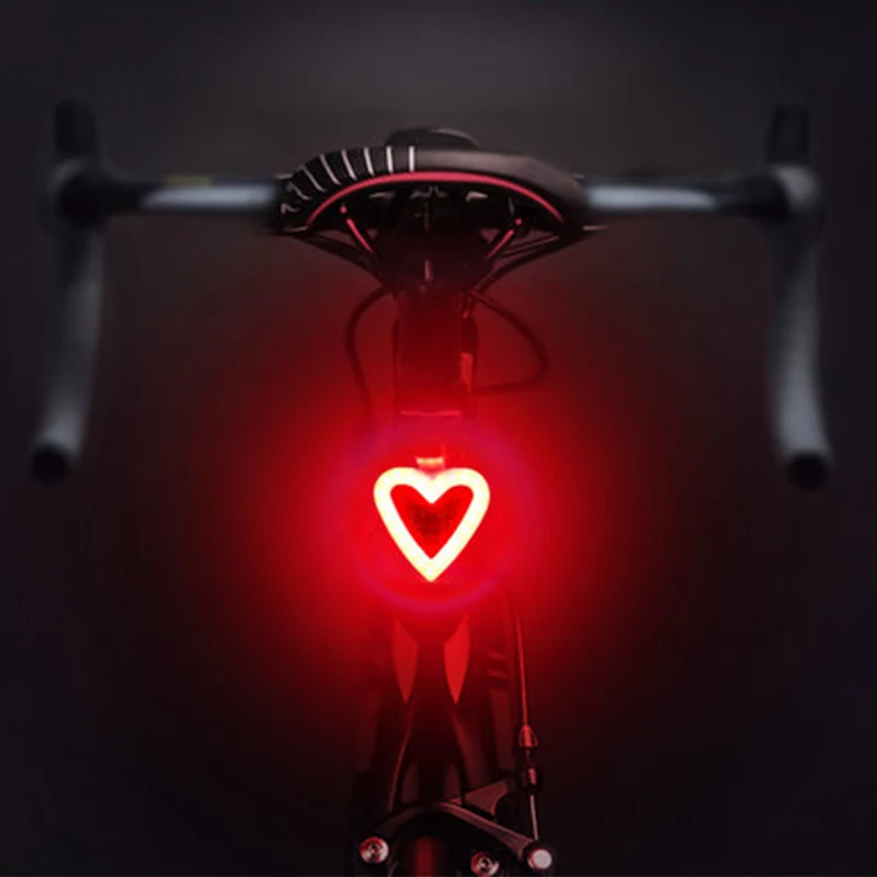 Ночная езда, дорожный велосипед, езда на велосипеде, мульти светильник, режимы, велосипедный светильник, USB зарядка, светодиодный велосипедный светильник, задний креативный задний светильник E - Цвет: Love