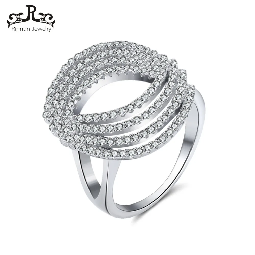 

ORSA JEWELS 2018 Eye Design Elegant Women Rings with 148 Pieces shining AAA Cubic Zirconia Female ring Fashion Jewelry DOR89