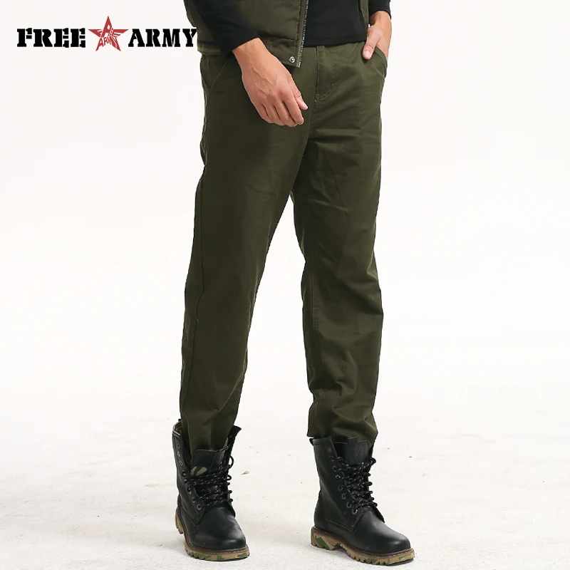 100Cotton Long Pants Washed Military Trousers Man Army Green Pants Men