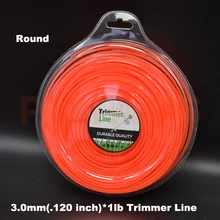 3 0mm 0 120 X 1LB Round Shape Orange Color Brush Cutter Grass Trimmer Nylon Line