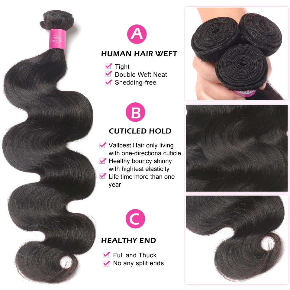 Can Buy 1/3/4 Bundle Deals Brazilian Hair Bundles Body Wave So Silk 100% Remy Human Hair Weave Extensions Natural Color
