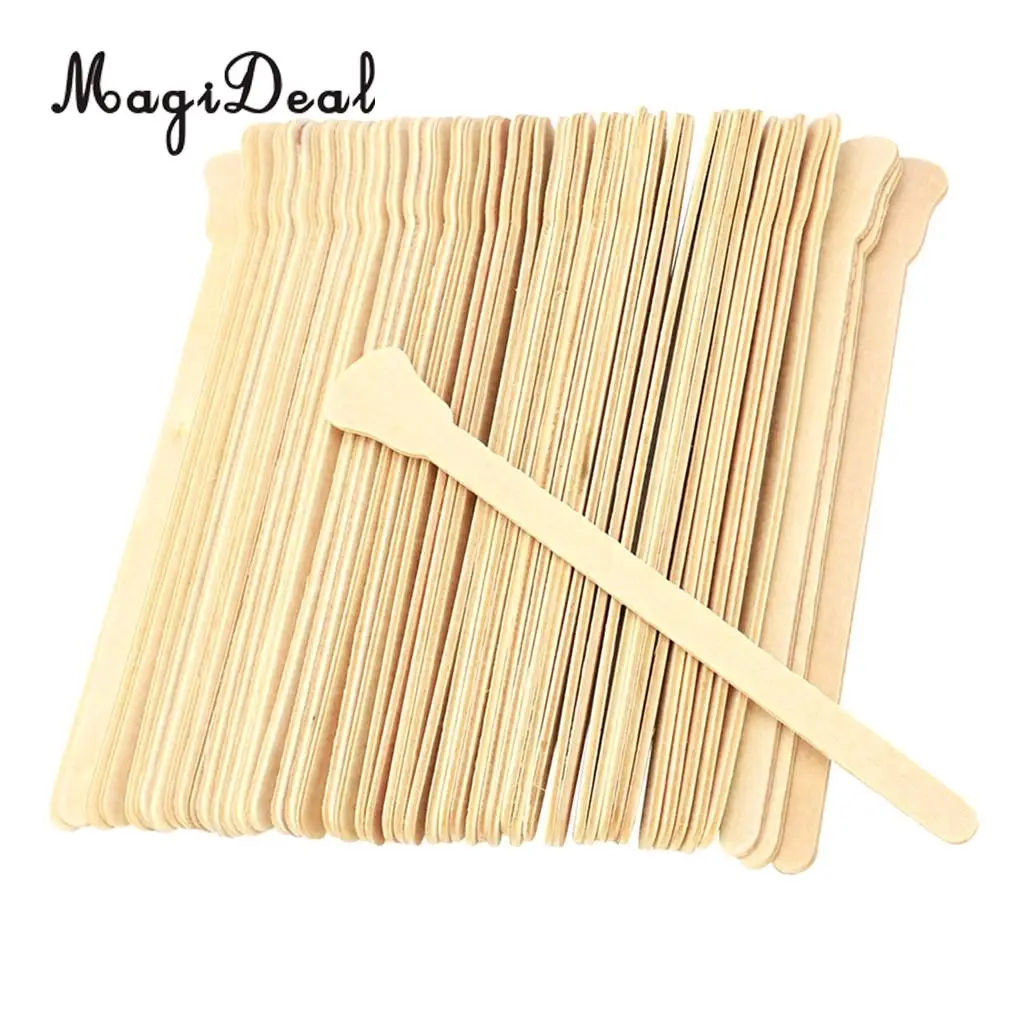 50 Pieces Wooden Waxing Applicators Sticks for Face & Eyebrows Wax Spatula Hair Removal safety and non-toxic