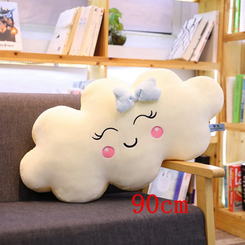 Мягкая плюшевая подушка с милой улыбкой и белым облаком, Kawaii Cloud, мягкие плюшевые игрушки для детей, детские подушки, подарок для девочек - Цвет: 1