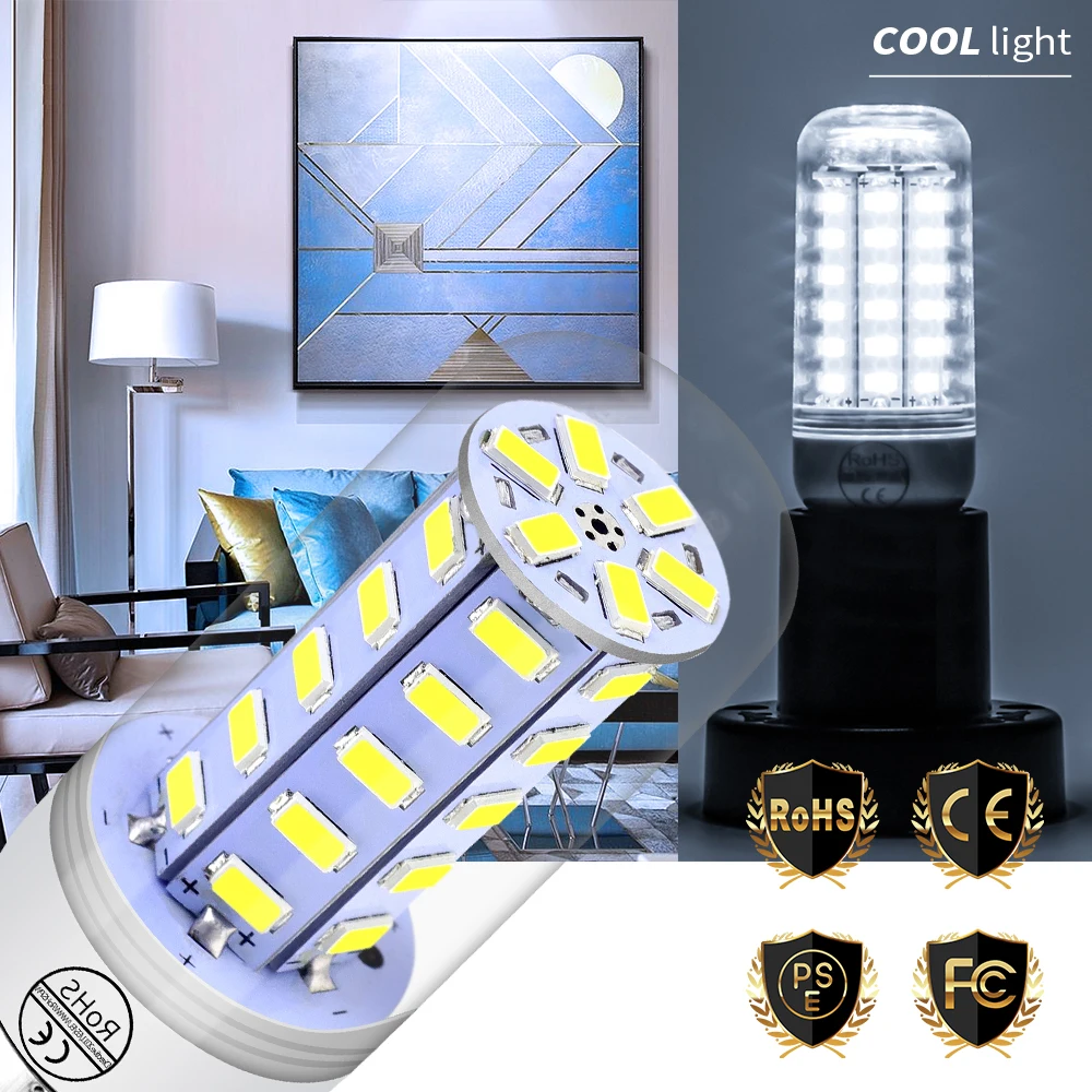 

E27 LED Bulb GU10 Spot Light E14 LED Lamp Corn Bulb 220V Corn Light 5730 SMD 24 36 48 56 69 72leds Light Bulb Energy Saving Lamp