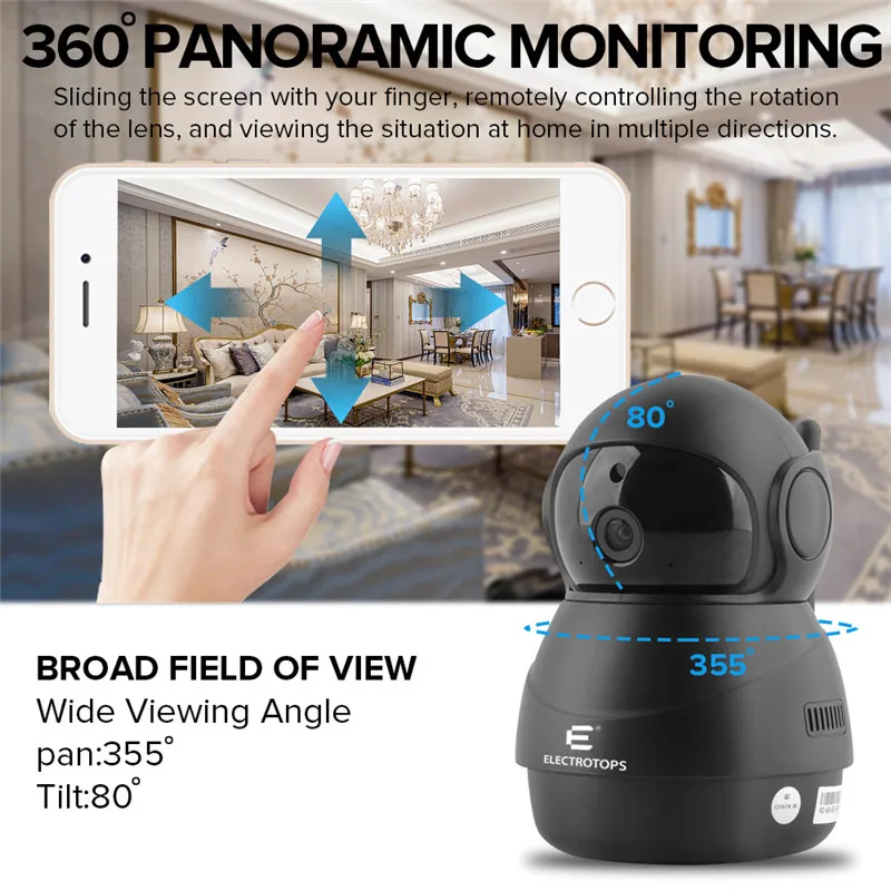 1080P HD Wifi Wireless Home Security IP Camera Security Network CCTV 360 ° Tracking Human Home Security Surveillance Smart Auto
