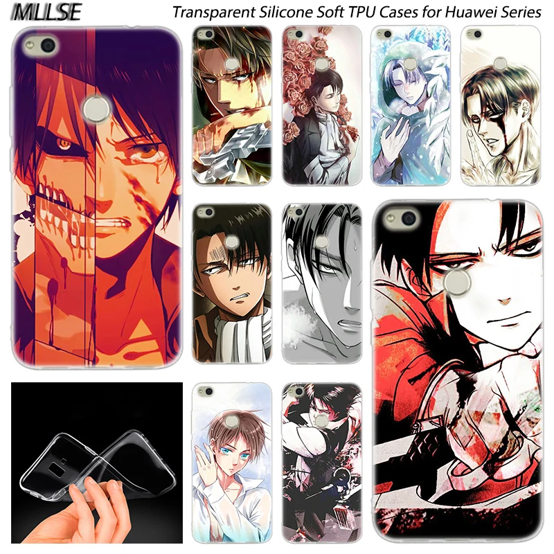 

Anime Attack On Titan Levi Ackerman Silicone Case for Huawei NOVA 3 3i 4 Honor 7A Pro 7S 6X 7X 8X 8 9 10 Lite Play View 20