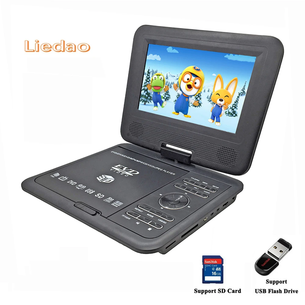 Liedao 7 8 дюймов Портативный DVD/EVD/VCD/SVCD/CD плеер с игрой и радио Функция ТВ AV Поддержка