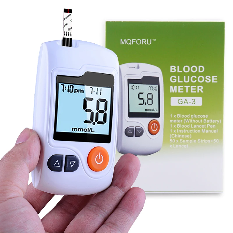 MQFORU Blood Glucose Meter Diabetes Diabetic 50 Sample Strips+50 Lancet