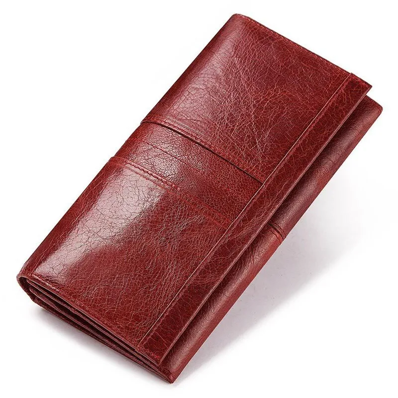 Женский кошелек-клатч из натуральной кожи и женский кошелек для монет Portomonee Зажим для телефона, сумка-держатель для карт, удобный держатель для паспорта - Цвет: red