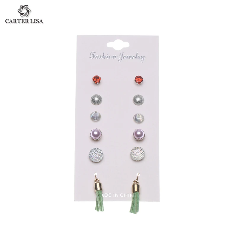 

CARTER LISA Fashion Nickel Free Small Stud Earrings Set For Women Girl 2019 Stud Earrings Set Party Jewelry Fashion Brincos