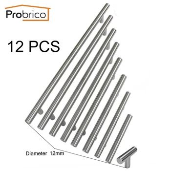 

Probrico Cabinet Pulls T Bar Stainless Steel Drawer Wardrobe Cupboard Door Handles 2in~12.5in Satin Nickel Furniture Hardware