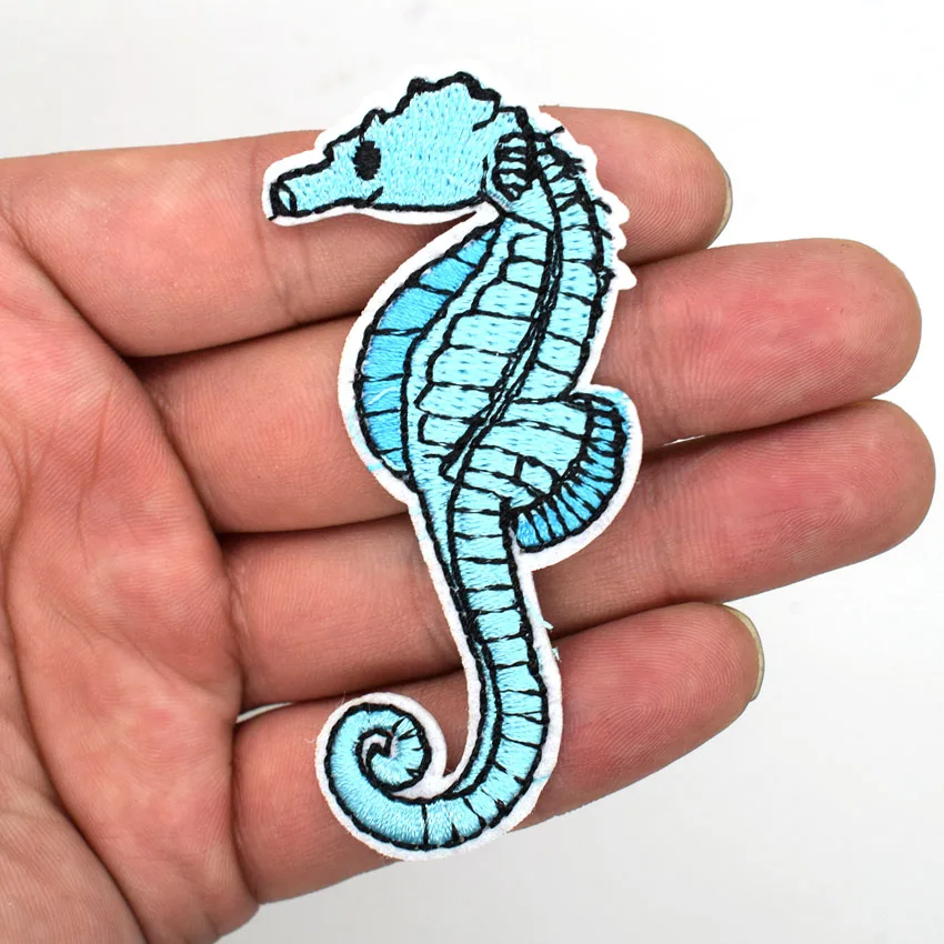 Seahorse Animal Patches For Clothing Iron on Embroidered Sew Applique