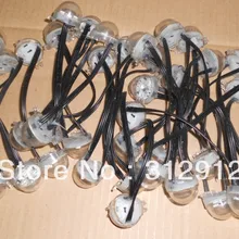 30 мм Диаметр DC12V вход WS2811 Smart LED модуль, с 3 шт. 5050 SMD RGB LED внутри, 0.72 Вт, 20 штук строку, все черный провод