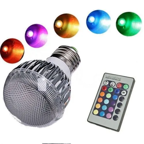 

9W AC100-240V led Bulb Lamp with Remote Control multiple colour led lighting free shipping