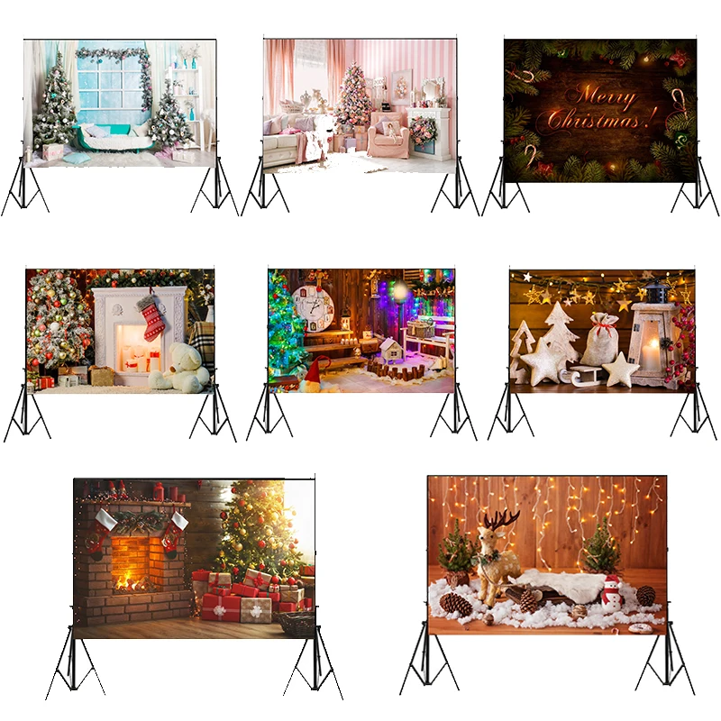 

210cm*150cm New Christmas Photography Backdrop Winter Snow Christmas Gift Live Broadcast Photography Backdrop