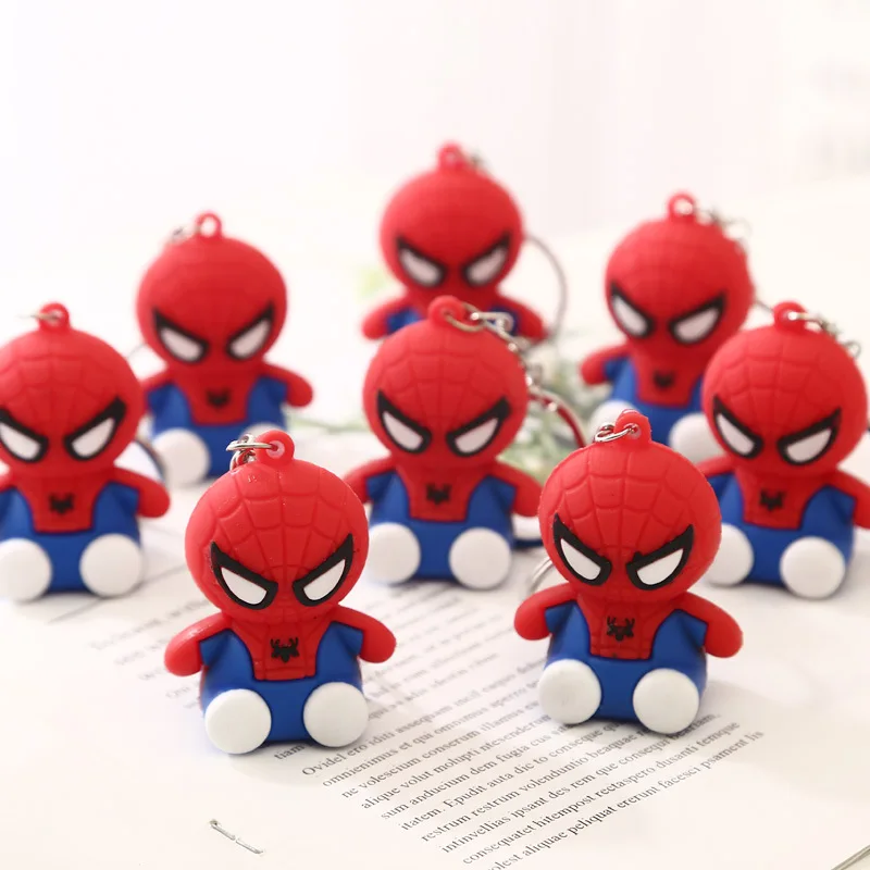 

2019 Cartoon Figure PVC Marvel Avengers Keychain Cute Superhero Batman Spider Man Key Chain Key Ring Kids Key Holder Trinket