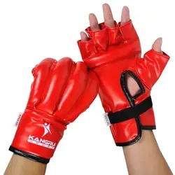 Полу-палец боксерские Kick борьба Перчатки Sandbag ММА перчатки для бокса взрослый мужчина женщина Муай Тай спортивной подготовки Пробивание