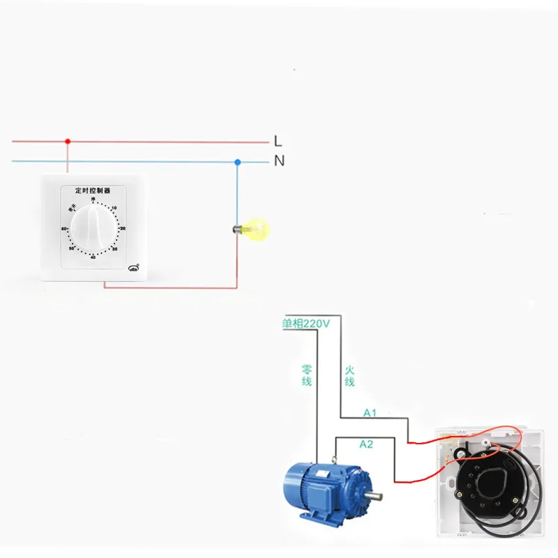 Intelligent Wall Mechanical Timer Swtich NO 220V AC 15/30/60/120 Minutes Time Switch Countdown High Power Timing Controller