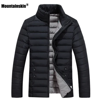 

Mountainskin 2020 New Men's Winter Autumn Jacket Solid Color Coat Casual Fashion Men Thick Outwear Male Brand Clothing 5XL SA732